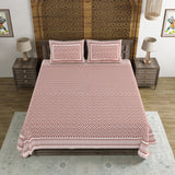 BLOCKS OF INDIA Hand Block Printed Cotton Super King Size Bedsheet(270 x 270) (RED GAD BUTI)