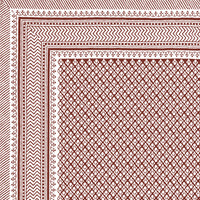 BLOCKS OF INDIA Hand Block Printed Cotton Super King Size Bedsheet(270 x 270) (RED GAD BUTI)