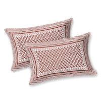 BLOCKS OF INDIA Hand Block Printed Cotton Super King Size Bedsheet(270 x 270) (RED GAD BUTI)