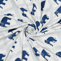 BLOCKS OF INDIA Hand Block Printed Cotton Super King Size Bedsheet(270 x 270) (SMALL BLUE ELE)