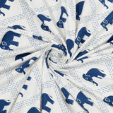 BLOCKS OF INDIA Hand Block Printed Cotton Super King Size Bedsheet(270 x 270) (SMALL BLUE ELE)