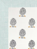 Hand Block Printed Cotton Super King Size Bedsheet(270x 270) (TREE OF LIFE GREEN)