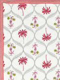 Cotton Single Size Quilt Hand Block Print for Light Winters (150x225 cm) (Pink Tree)