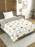 Cotton Single Size Quilt Hand Block Print for Light Winters (150x225 cm) (Yellow Tree)