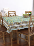 PURE COTTON RAJASTHANI HAND BLOCK PRINT SIX SEATER TABLE CLOTH (BLUE GAD BUTI)