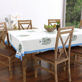 PURE COTTON RAJASTHANI HAND BLOCK PRINT SIX SEATER TABLE CLOTH (BLUE TOL)