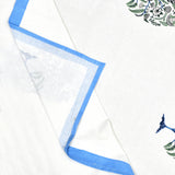PURE COTTON RAJASTHANI HAND BLOCK PRINT SIX SEATER TABLE CLOTH (BLUE TOL)