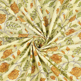 PURE COTTON RAJASTHANI HAND BLOCK PRINT SIX SEATER TABLE CLOTH (Green Gad Runing)