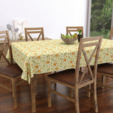 PURE COTTON RAJASTHANI HAND BLOCK PRINT SIX SEATER TABLE CLOTH (Green Gad Runing)