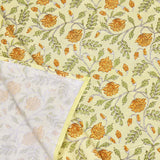 PURE COTTON RAJASTHANI HAND BLOCK PRINT SIX SEATER TABLE CLOTH (Green Gad Runing)
