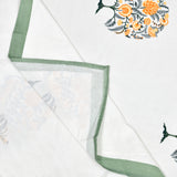 PURE COTTON RAJASTHANI HAND BLOCK PRINT SIX SEATER TABLE CLOTH (GREEN TOL)