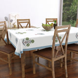 PURE COTTON RAJASTHANI HAND BLOCK PRINT SIX SEATER TABLE CLOTH (OPEN GREY MOTIF)