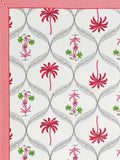 PURE COTTON RAJASTHANI HAND BLOCK PRINT SIX SEATER TABLE CLOTH (PINK TREE)