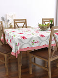 PURE COTTON RAJASTHANI HAND BLOCK PRINT SIX SEATER TABLE CLOTH (PINK TREE)