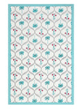 PURE COTTON RAJASTHANI HAND BLOCK PRINT SIX SEATER TABLE CLOTH (TURQ TREE)