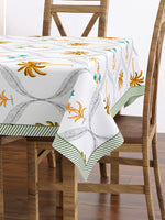 PURE COTTON RAJASTHANI HAND BLOCK PRINT SIX SEATER TABLE CLOTH (YELLOW TREE)
