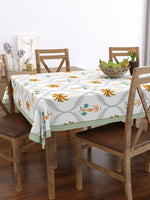 PURE COTTON RAJASTHANI HAND BLOCK PRINT SIX SEATER TABLE CLOTH (YELLOW TREE)