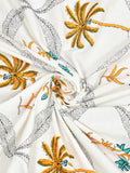 PURE COTTON RAJASTHANI HAND BLOCK PRINT SIX SEATER TABLE CLOTH (YELLOW TREE)