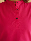BLOCKS OF INDIA Linen Blend Cotton Cap Top For Women Pink