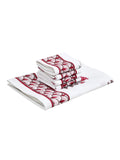 Cotton Hand Block Printed Soft Waffle Fabric Towel Set : 1 Bath Towel and 4 Hand Towel (Towel set 14)