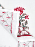 Cotton Hand Block Printed Soft Waffle Fabric Towel Set : 1 Bath Towel and 4 Hand Towel (Towel set 14)