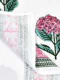 Cotton Hand Block Printed Soft Waffle Fabric Towel Set : 1 Bath Towel and 4 Hand Towel (Towel set 16)