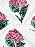 Cotton Hand Block Printed Soft Waffle Fabric Towel Set : 1 Bath Towel and 4 Hand Towel (Towel set 16)
