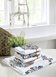 Cotton Hand Block Printed Soft Waffle Fabric Towel Set : 1 Bath Towel and 4 Hand Towel (Towel set 18)