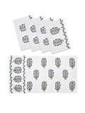 Cotton Hand Block Printed Soft Waffle Fabric Towel Set : 1 Bath Towel and 4 Hand Towel (Towel set 18)