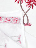 Cotton Hand Block Printed Soft Waffle Fabric Towel Set : 1 Bath Towel and 4 Hand Towel (Towel set 19)