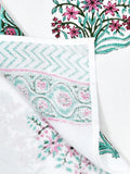 Cotton Hand Block Printed Soft Waffle Fabric Towel Set : 1 Bath Towel and 4 Hand Towel (Towel set 20)
