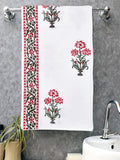 Cotton Hand Block Printed Waffle Fabric Towels (Style 11)