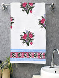 Cotton Hand Block Printed Waffle Fabric Towels (Towel 13)