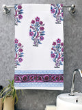 Cotton Hand Block Printed Waffle Fabric Towels (Style 14)