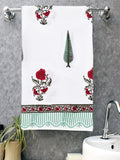 Cotton Hand Block Printed Waffle Fabric Towels (Style 9)