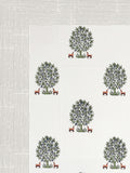 Hand Block Printed Cotton Super King Size Bedsheet(270x 270) (TREE OF LIFE GREY)