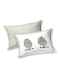 Hand Block Printed Cotton Super King Size Bedsheet(270x 270) (TREE OF LIFE GREY)