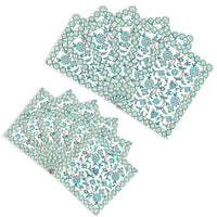BLOCKS OF INDIA Hand Block Printed Cotton Table Runner, Mat and Napkin Set for Center/Dining Table (Turq Jaal)