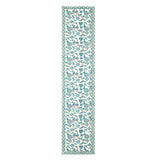 BLOCKS OF INDIA Hand Block Printed Cotton Table Runner, Mat and Napkin Set for Center/Dining Table (Turq Jaal)