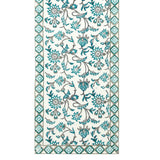 BLOCKS OF INDIA Hand Block Printed Cotton Table Runner, Mat and Napkin Set for Center/Dining Table (Turq Jaal)
