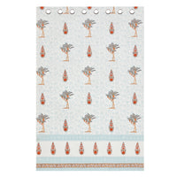 BLOCKS OF INDIA Hand Block Printed Cotton Daylight Curtain with Eyelets(Set of 2 Curtains) (Flower 214 cm / Door)