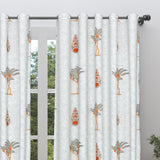 BLOCKS OF INDIA Hand Block Printed Cotton Daylight Curtain with Eyelets(Set of 2 Curtains) (Flower 214 cm / Door)