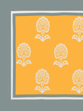 Rajasthani Handmade Hand Block Print Cotton Pillow Cover , Yellow Buti Procein (2 Pcs)
