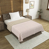 BLOCKS OF INDIA Polycotton Dohar/Blanket for Summer (GREEN FLOWER DULL COTTON)