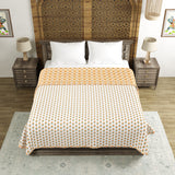 BLOCKS OF INDIA Polycotton Double Dohar /Blanket for Summer (YELLOW FLOWER DULL COTTON)