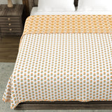 BLOCKS OF INDIA Polycotton Double Dohar /Blanket for Summer (YELLOW FLOWER DULL COTTON)