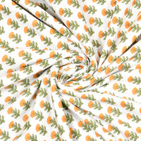 BLOCKS OF INDIA Polycotton Double Dohar /Blanket for Summer (YELLOW FLOWER DULL COTTON)