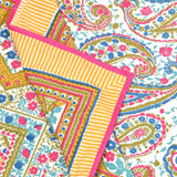 Cotton Dohar / Blanket King Bed Size Hand Block Printed (Yellow Gad Paisley)