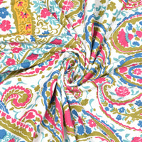 Cotton Dohar / Blanket King Bed Size Hand Block Printed (Yellow Gad Paisley)