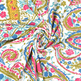 Cotton Dohar / Blanket King Bed Size Hand Block Printed (Yellow Gad Paisley)